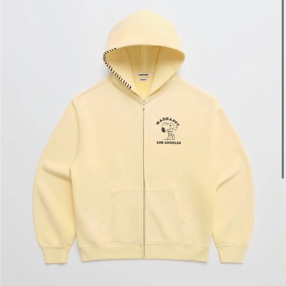Madhappy Limone Zip-Up Hoodie with Snoopy Graphic - Picture 1 of 7